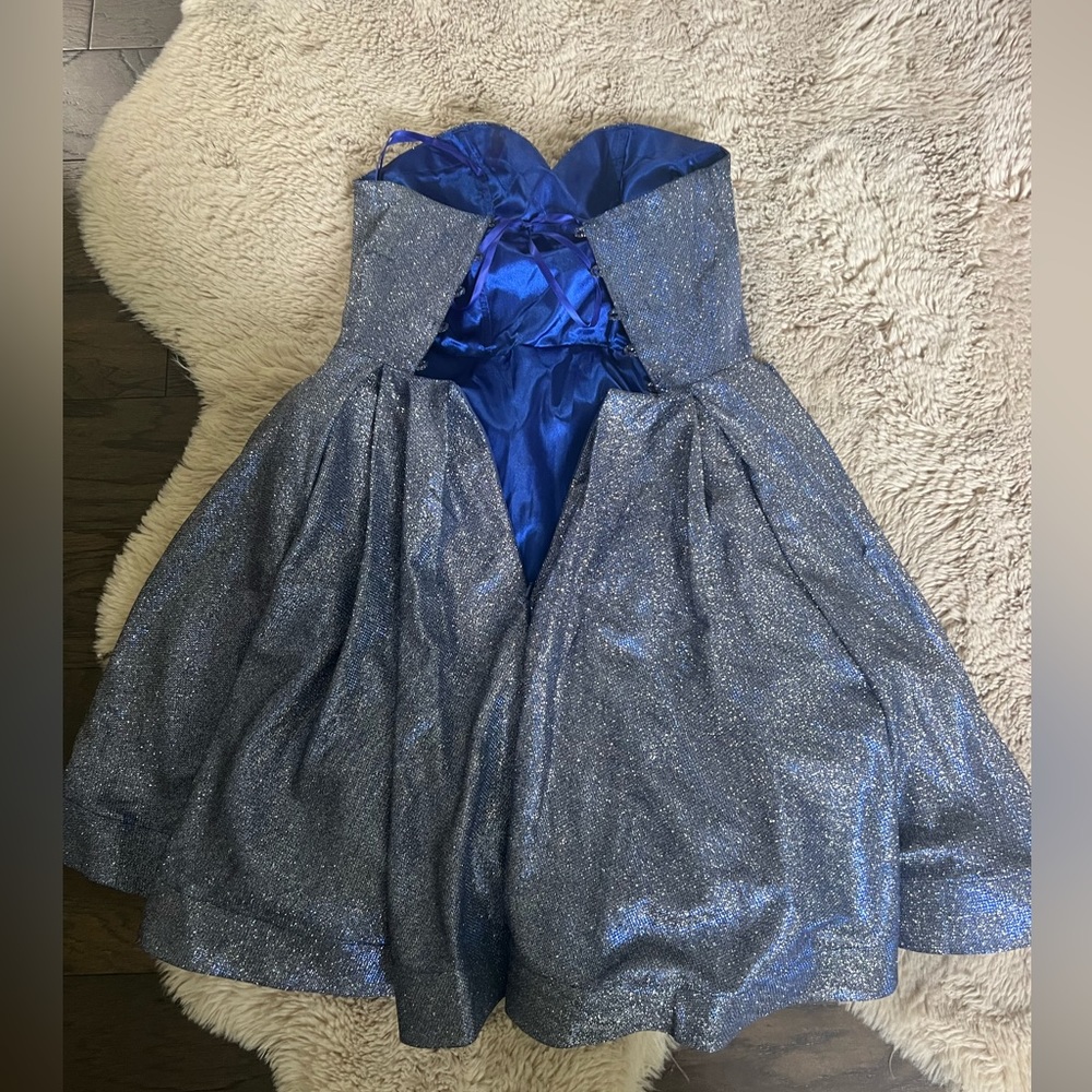 Blue sparkly mini dress